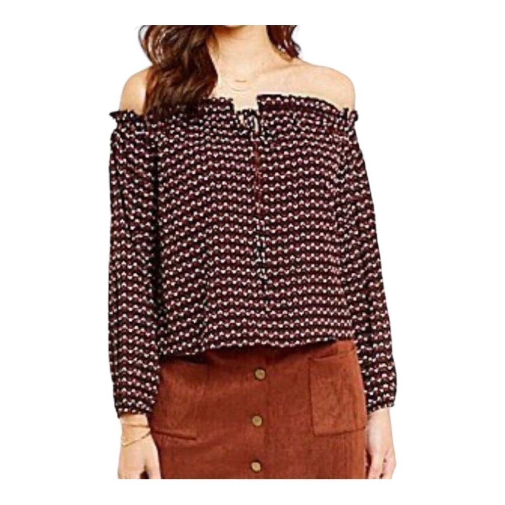 J.O.A Los Angeles Off The Shoulder Long Sleeve Peasant Blouse | Medium